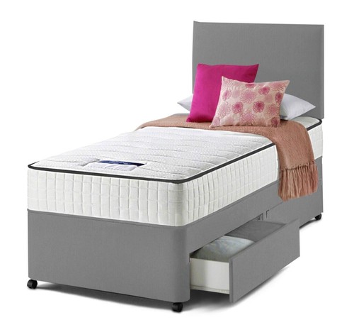 Single divan bed set - divan, 3ft
