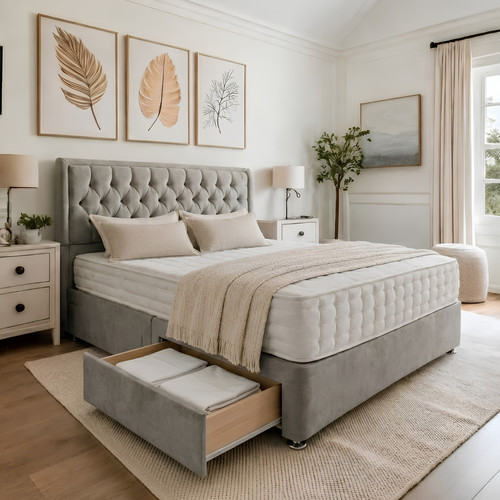 Plush divan bed - divan, set