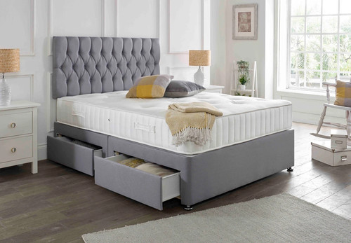 Suede memory foam divan - foam, bed