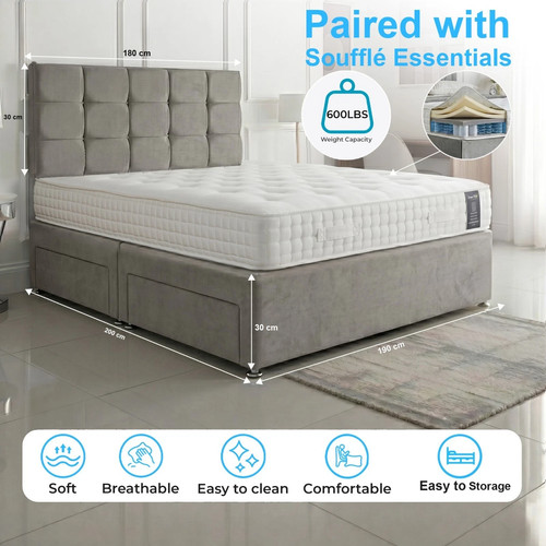 Luxury grey fabric - divan, bed