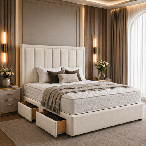 Plush divan bed set with - divan,