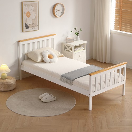 Single bed white - single, pine