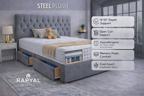 Chesterfield plush divan bed - plush,